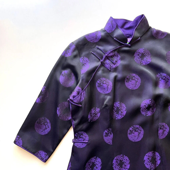 Shanghai Tang Imperial Tailors Silk Satin Jacquard Pant Suit 2 Piece Set - Picture 3 of 8